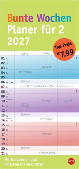 Abbildung von Heye | Bunte Wochen Planer für 2 2027 | 1. Auflage | 2026 | beck-shop.de