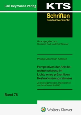 Abbildung von Kriesten | Perspektiven der Anleiherestrukturierung im Lichte eines präventiven Restrukturierungsrahmens (KTS 76) | 1. Auflage | 2026 | beck-shop.de