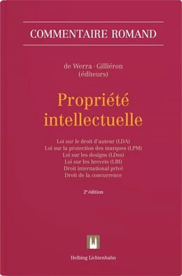 Abbildung von de Werra / Gilliéron | Propriété intellectuelle: PI. LDA, LPM, LDes, LBI | 2. Auflage | 2026 | beck-shop.de