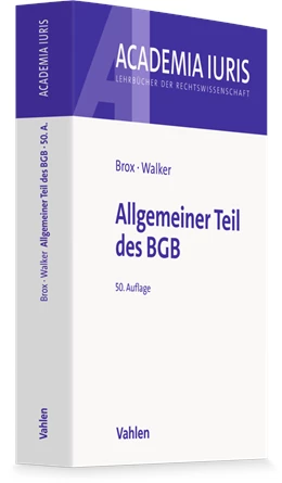 Abbildung von Brox / Walker | Allgemeiner Teil des BGB | 50. Auflage | 2026 | beck-shop.de