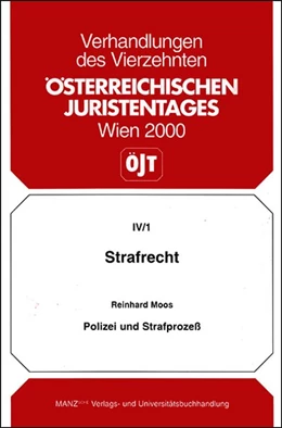 Abbildung von Moos | Polizei und Strafprozeß | 1. Auflage | 2000 | beck-shop.de