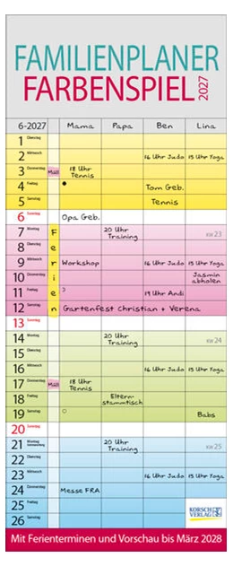 Abbildung von Korsch | Familienplaner Farbenspiel 2027 | 1. Auflage | 2026 | beck-shop.de
