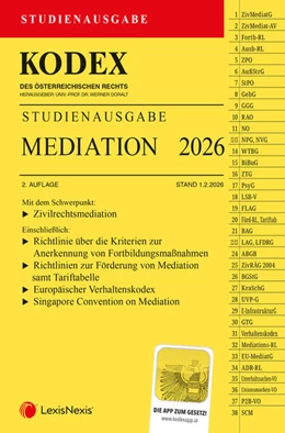 Abbildung von Doralt | KODEX Mediation Studienausgabe 2026 | 2. Auflage | 2026 | beck-shop.de