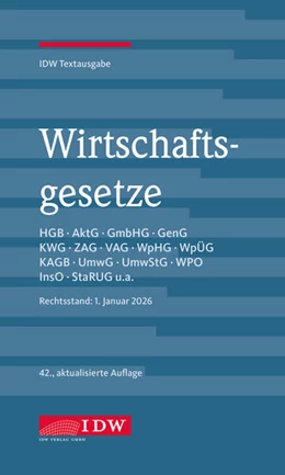 Abbildung von Institut der Wirtschaftsprüfer in Deutschland e. V. | Wirtschaftsgesetze 2026 | 42. Auflage | 2026 | beck-shop.de