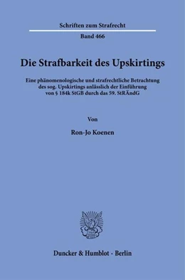 Abbildung von Koenen | Die Strafbarkeit des Upskirtings | 1. Auflage | 2026 | beck-shop.de