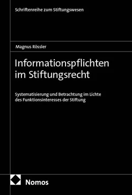 Abbildung von Rössler | Informationspflichten im Stiftungsrecht | 1. Auflage | 2026 | beck-shop.de