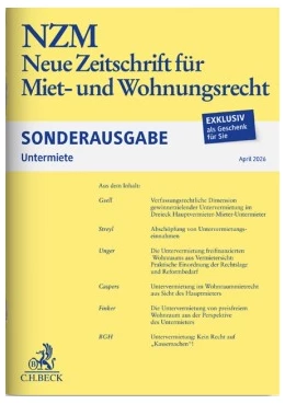 Abbildung von NZM Sonderausgabe »Untermiete« | 1. Auflage | 2026 | beck-shop.de