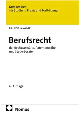 Abbildung von von Lewinski | Berufsrecht der Rechtsanwälte, Patentanwälte und Steuerberater | 6. Auflage | 2027 | beck-shop.de