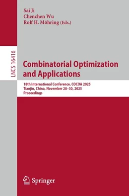 Abbildung von Ji / Wu | Combinatorial Optimization and Applications | 1. Auflage | 2026 | beck-shop.de