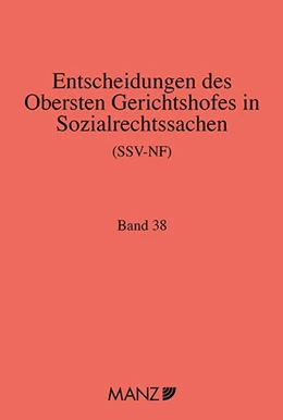 Abbildung von Neumayr | Entscheidungen des obersten Gerichtshofes in Sozialrechtssachen SSV-NF | 1. Auflage | 2026 | 38 | beck-shop.de