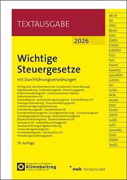 Abbildung von Wichtige Steuergesetze 2026 | 79. Auflage | 2026 | beck-shop.de