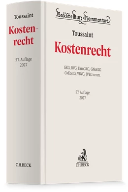 Abbildung von Toussaint | Kostenrecht | 57. Auflage | 2027 | Band 2 | beck-shop.de