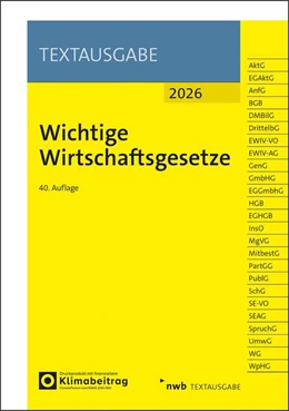 Abbildung von Wichtige Wirtschaftsgesetze 2026 | 40. Auflage | 2026 | beck-shop.de