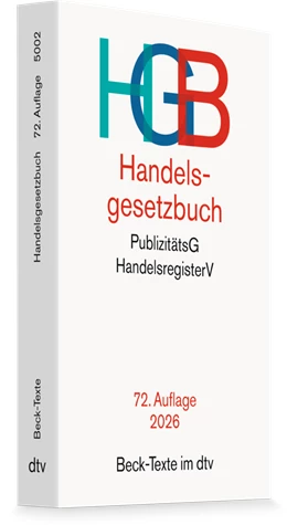 Abbildung von Handelsgesetzbuch: HGB | 72. Auflage | 2026 | 5002 | beck-shop.de
