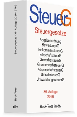 Abbildung von Steuergesetze: SteuerG | 36. Auflage | 2026 | 5765 | beck-shop.de