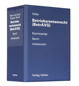 Abbildung von Höfer | Betriebsrentenrecht (BetrAVG) Bd. 1 Arbeitsrecht Ordner Bd. I/2 • 1 Ersatzordner (leer) | 1. Auflage | | beck-shop.de