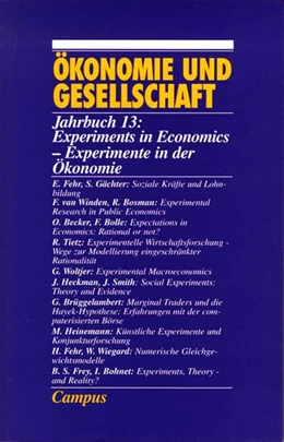 Abbildung von Becker / Bolle | Experiments in Economics /Experimente in der Ökonomie | 1. Auflage | | beck-shop.de