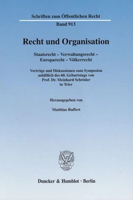 Abbildung von Ruffert | Recht und Organisation. | 1. Auflage | 2003 | beck-shop.de