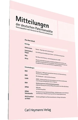 Abbildung von Vorstand der Patentanwaltskammer (Hrsg.) | Mitteilungen der deutschen Patentanwälte • MdP | 109. Auflage | 2025 | beck-shop.de