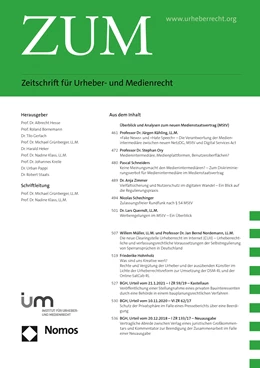 Abbildung von ZUM - Zeitschrift für Urheber- und Medienrecht | 63. Auflage | 2025 | beck-shop.de