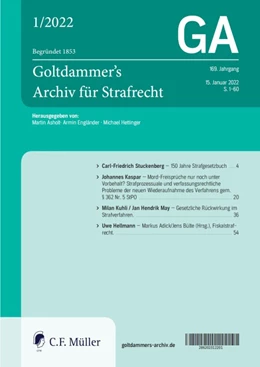 Abbildung von Pötz / Küper | Goltdammer's Archiv für Strafrecht • GA | 165. Auflage | 2025 | beck-shop.de