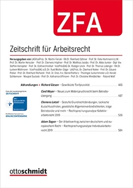 Abbildung von Zeitschrift für Arbeitsrecht • ZfA | 49. Auflage | 2025 | beck-shop.de