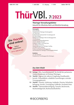 Abbildung von Thüringer Verwaltungsblätter (ThürVBl.) | 27. Auflage | 2025 | beck-shop.de