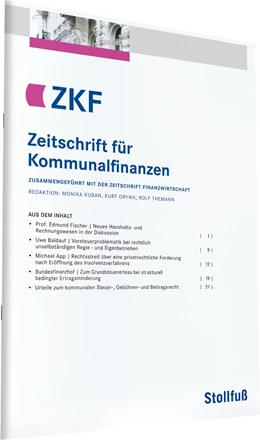 Abbildung von Zeitschrift für Kommunalfinanzen - ZKF | 68. Auflage | 2025 | beck-shop.de