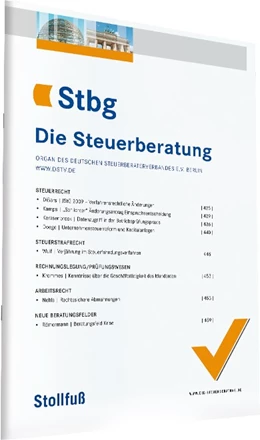 Abbildung von Die Steuerberatung - Stbg | 1. Auflage | 2025 | beck-shop.de