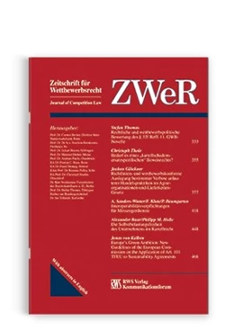 Abbildung von Zeitschrift für Wettbewerbsrecht • ZWeR | 16. Auflage | 2025 | beck-shop.de