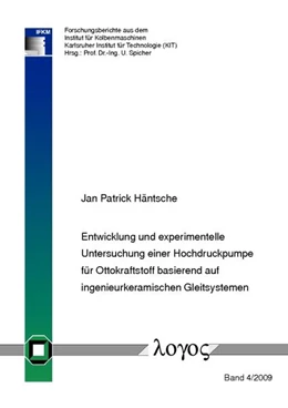 Abbildung von Häntsche | Entwicklung und experimentelle Untersuchung einer Hochdruckpumpe für Ottokraftstoff basierend auf ingenieurkeramischen Gleitsystemen | 1. Auflage | 2010 | 4/2009 | beck-shop.de