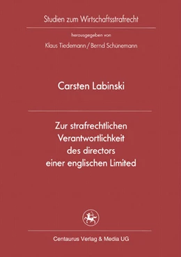 Abbildung von Labinski | Zur strafrechtlichen Verantwortlichkeit des directors einer englischen Limited | 1. Auflage | 2015 | 33 | beck-shop.de