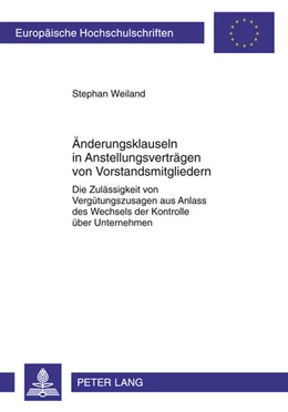 Abbildung von Weiland | Änderungsklauseln in Anstellungsverträgen von Vorstandsmitgliedern | 1. Auflage | 2011 | 5124 | beck-shop.de