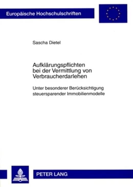 Abbildung von Dietel | Aufklärungspflichten bei der Vermittlung von Verbraucherdarlehen | 1. Auflage | 2009 | 4774 | beck-shop.de