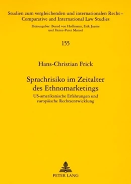 Abbildung von Frick | Sprachrisiko im Zeitalter des Ethnomarketings | 1. Auflage | 2009 | beck-shop.de