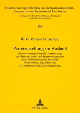 Abbildung von Stroschein | Parteizustellung im Ausland | 1. Auflage | 2008 | 153 | beck-shop.de