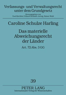 Abbildung von Schulze Harling | Das materielle Abweichungsrecht der Länder | 1. Auflage | 2011 | 39 | beck-shop.de