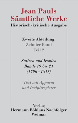 Abbildung von Paul / Pfotenhauer | Jean Pauls Sämtliche Werke. Historisch-kritische Ausgabe | 1. Auflage | 2025 | beck-shop.de