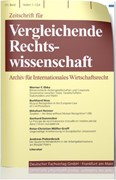 Cover ZVglRWiss • Zeitschrift für Vergleichende Rechtswissenschaft