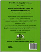 Cover 50 Dürckheim-Griffregister-Folien zum Einheften und Unterteilen der Gesetzessammlungen mit Dürckheim Griffregister