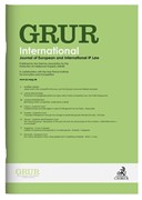 Cover GRUR Int • GRUR International