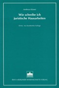 Cover Wie schreibe ich juristische Hausarbeiten