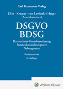 Cover DSGVO / BDSG: Datenschutz-Grundverordnung, Bundesdatenschutzgesetz und Nebengesetze