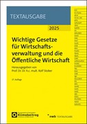 Cover Wichtige Gesetze für Wirtschaftsverwaltung und die Öffentliche Wirtschaft