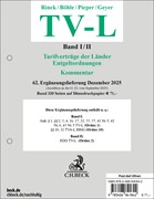 Cover TV-L: 62. Ergänzungslieferung