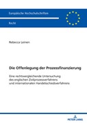 Cover Die Offenlegung der Prozessfinanzierung