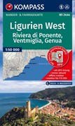 Cover KOMPASS Wanderkarte 2444 Ligurien West - Riviera di Ponente, Ventimiglia bis Genua 1:60.000