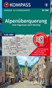 Cover KOMPASS Wanderkarte 288 Alpenüberquerung, vom Tegernsee nach Sterzing, mit Varianten über den Spitzingsee nach Meran 1:50.000