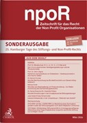 Cover npor Sonderausgabe »25. Hamburger Tage des Stiftungs- und Non-Profit-Rechts«