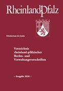 Cover Verzeichnis rheinland-pfälzischer Rechts- und Verwaltungsvorschriften